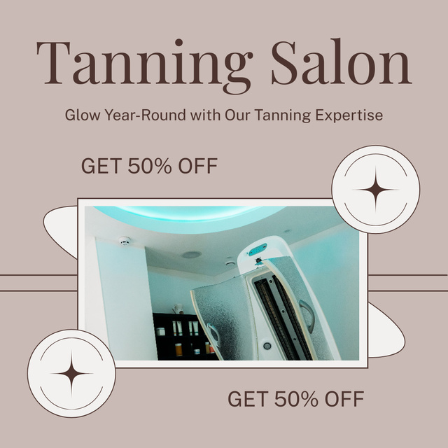 Designvorlage Discount at Tanning Salon with New Modern Equipment für Instagram
