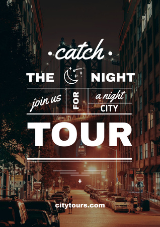 Night city tour Offer Poster Design Template