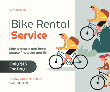 Bicycles Rental Services for Travel and Tourism Facebook – шаблон для дизайна
