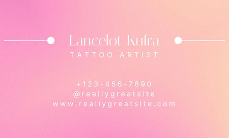 Illustrated Butterfly And Tattooist Services In Studio Offer Business Card 91x55mm Design Template