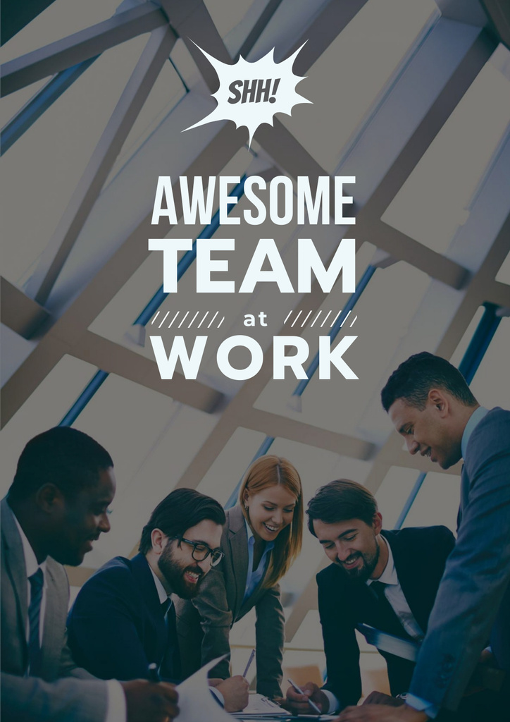 Successful Business Team at the Meeting Poster – шаблон для дизайна