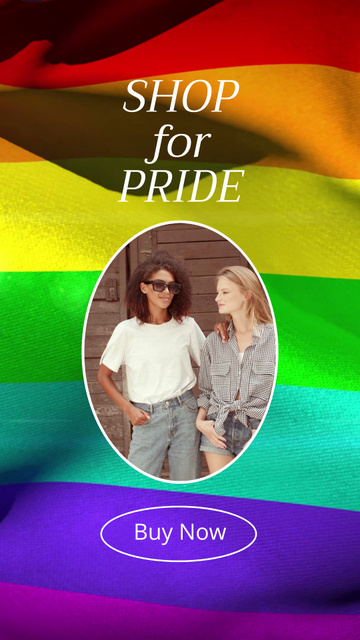 Ontwerpsjabloon van Instagram Video Story van LGBT Shop Ad with Lesbian Couple