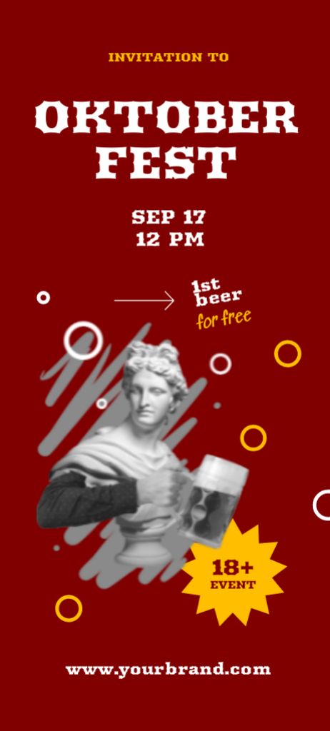 Oktoberfest Celebration Announcement in Postmodern Style Invitation 9.5x21cm – шаблон для дизайна
