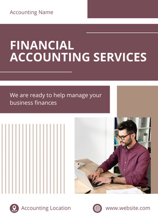 Financial Accounting Service Offering Flayer Design Template