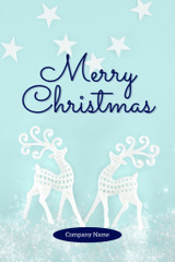 Elegant Christmas Greetings with Holiday Deer Symbol In Blue