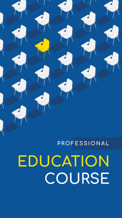 Education Course Promotion with Desks in Rows Instagram Story Modelo de Design