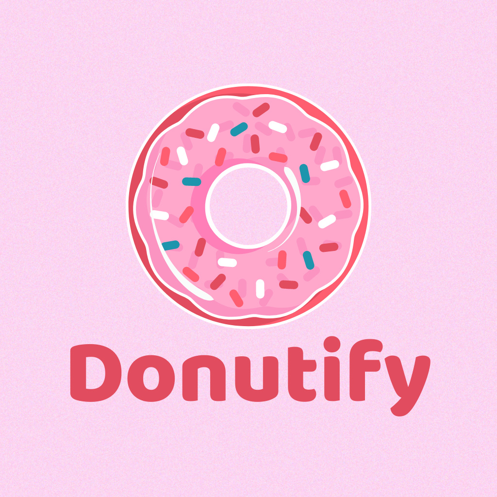 Donuts Shop Emblem Logo Design Template
