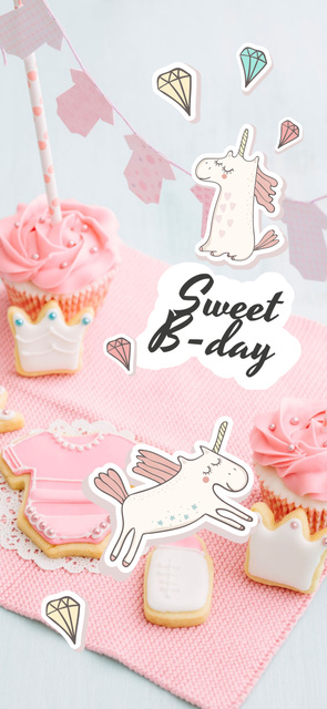 Ontwerpsjabloon van Snapchat Moment Filter van Sweets for kids Birthday party