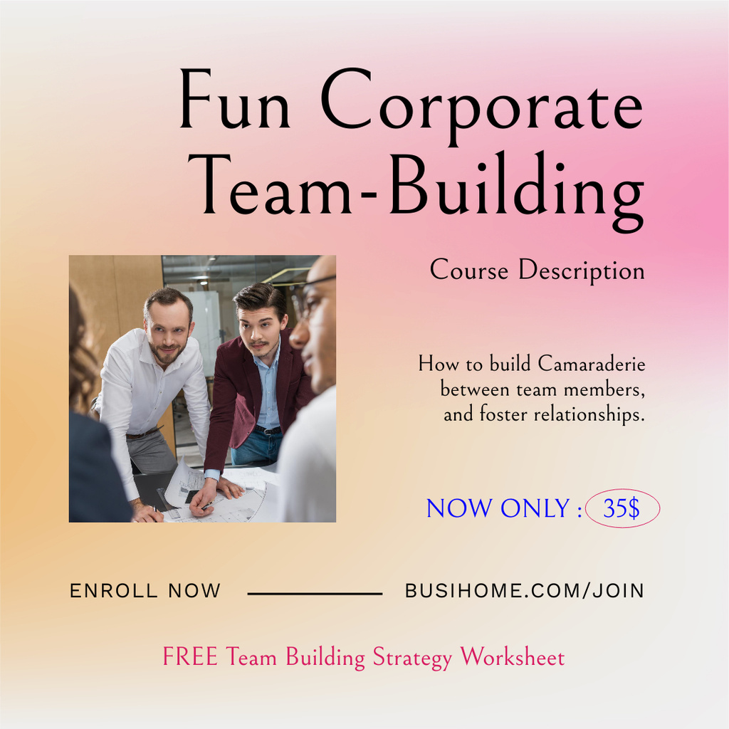 Fun Corporate Team Building Event Offer Instagramデザインテンプレート