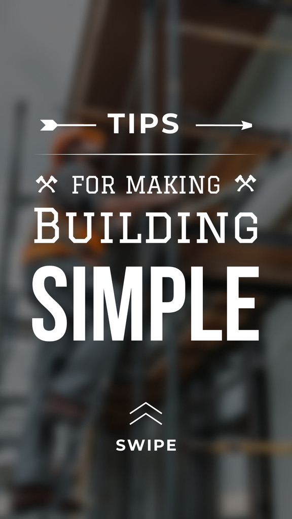 Building Tips blueprints on table Instagram Story Šablona návrhu