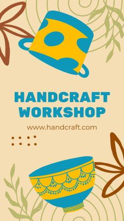 Handcraft Workshop Announcement with Ceramic Bowl Instagram Story Design Template