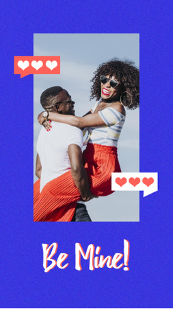 Valentine's Day Greeting with Happy Couple Instagram Story Modelo de Design
