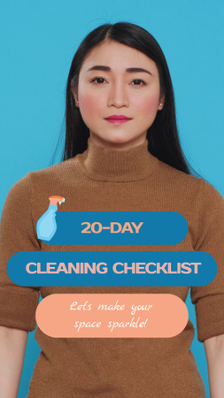 Lista de verificação de limpeza por vinte dias com detergente TikTok Video Modelo de Design