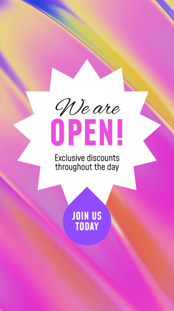 Modèle de visuel Colorful Grand Opening Event With Discounts For Customers - TikTok Video
