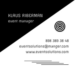 Event Planner Contact Information on Black and White