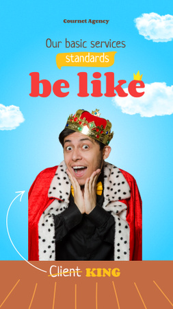 Modèle de visuel Funny Man in King's Costume - Instagram Story