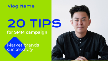 Modèle de visuel Tips for SMM Campaigns from Young Asian Blogger - YouTube intro