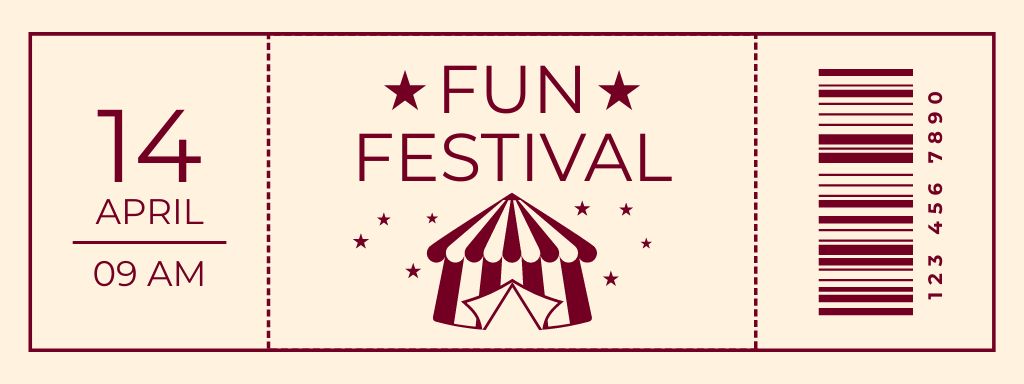 Announcement of Festival of Fun Ticket Šablona návrhu