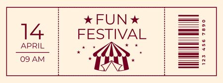 Ontwerpsjabloon van Ticket van Announcement of Festival of Fun