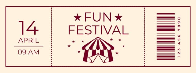 Announcement of Festival of Fun Ticket Modelo de Design