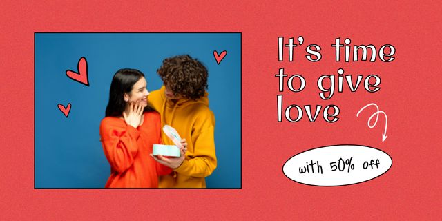 Modèle de visuel Valentine's Day Discounts Offer on Red - Twitter