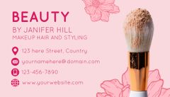 Beauty Salon Ad with Beautiful Blonde Woman Holding Red Lipstick