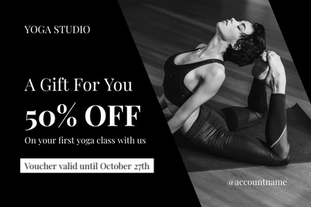 Discount for Yoga Classes Gift Certificate Design Template