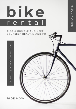 Modèle de visuel Bicycle Rental Announcement - Poster 28x40in