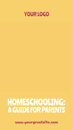 Home Education Ad with Illustration of Pupils Instagram Video Story Design Template