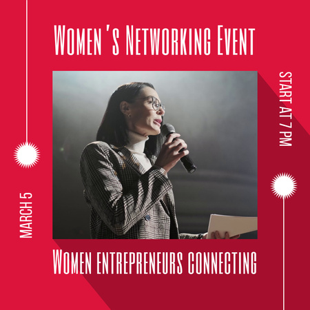 Plantilla de diseño de Evento Networking Para Emprendedoras En El Día De La Mujer Animated Post 