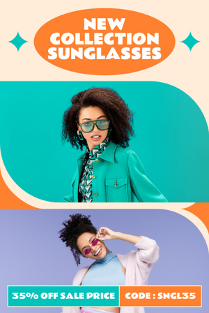 Promoção especial da nova coleção de óculos de sol Tumblr Modelo de Design