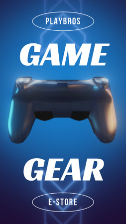 Gaming Gear Ad on Blue Instagram Video Story tervezősablon