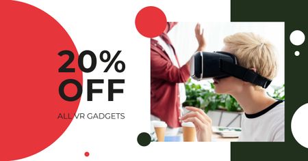 VR Gadgets Discount Offer Facebook AD Design Template