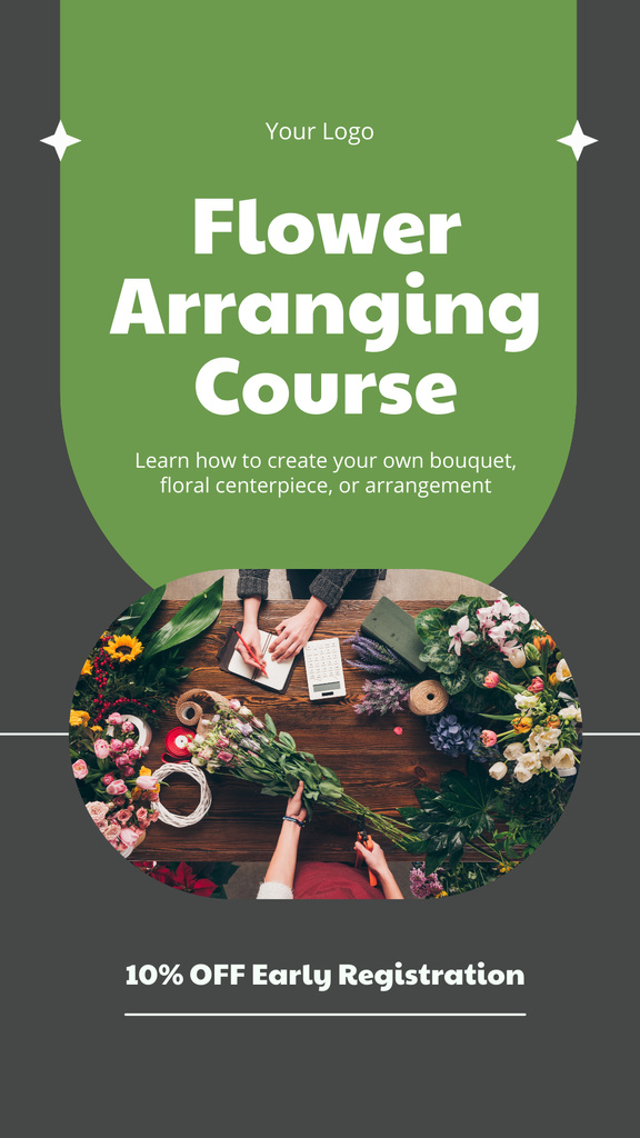 Effective Floristry Training Course at Discount Instagram Story Šablona návrhu