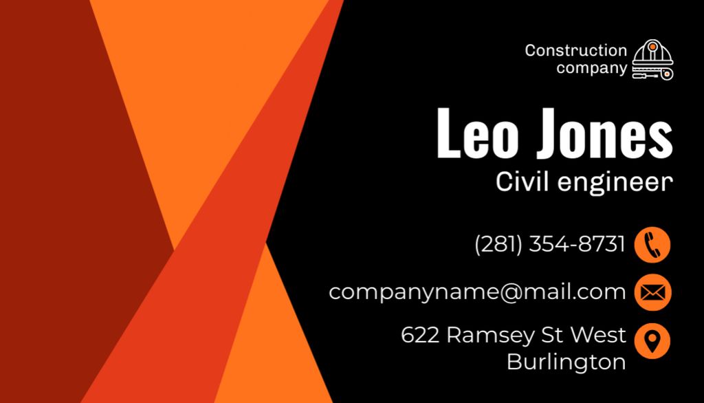 Template di design Reputable Civil Engineer Services Business Card US
