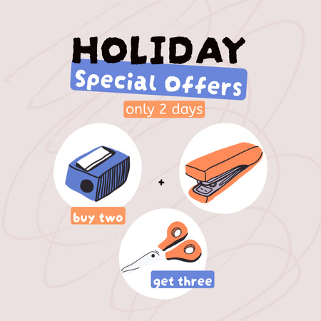 Holiday Stationery Special Offers Animated Post Design Template