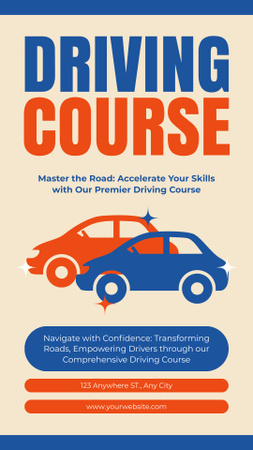 Comprehensive Auto Driving Course Offer With Slogan In Yellow Instagram Story Design Template