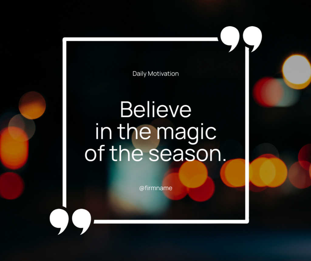 Quote about Magic of the Season Facebook Design Template