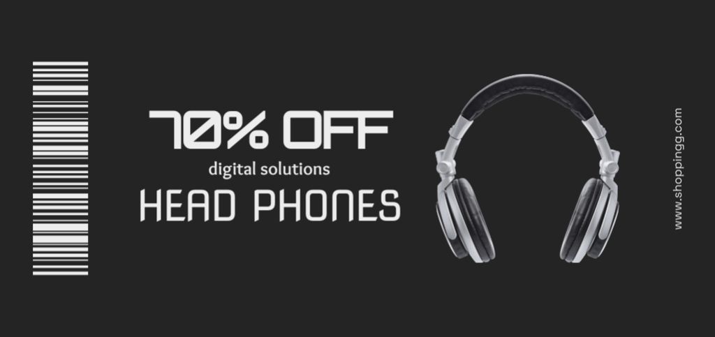 Offer Discounts on Modern Headphones Coupon Din Large Design Template