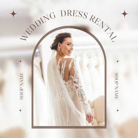 Fashionable Wedding Dress Rental Services Instagram Design Template
