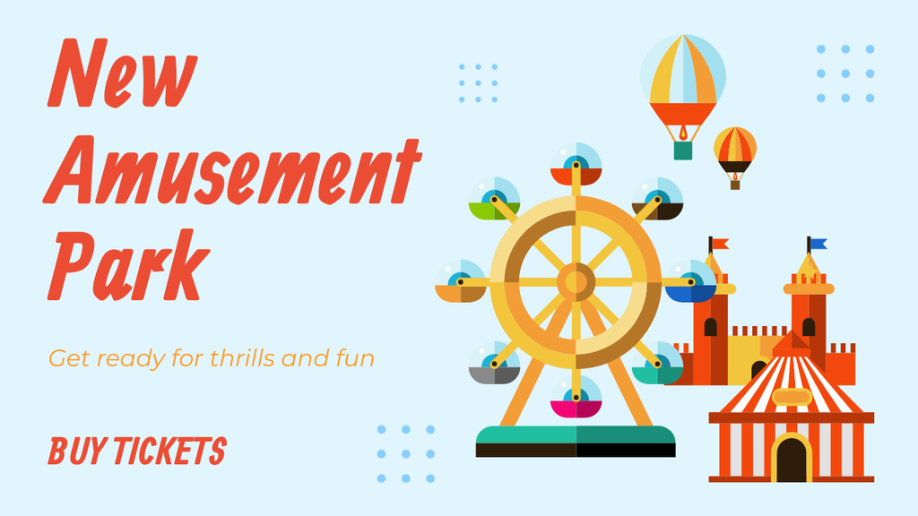 Thrilling Amusement Park With Wide-Range Of Attractions Offer Youtube Thumbnail Design Template