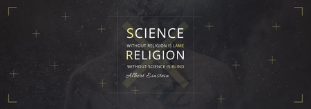 Designvorlage Wissenschaft und Religion Zitat mit menschlichem Bild für Tumblr