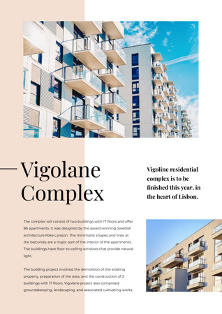 Plantilla de diseño de Anuncio complejo vivo con casa moderna Newsletter 