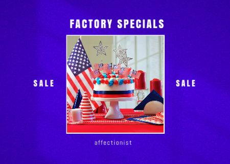 USA Independence Day Sale Announcement Cardデザインテンプレート