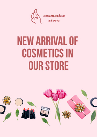 New Collection of Cosmetics Promotion Flyer A4 tervezősablon