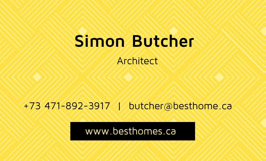 Contact Information of Architect Business Card 91x55mm Design Template