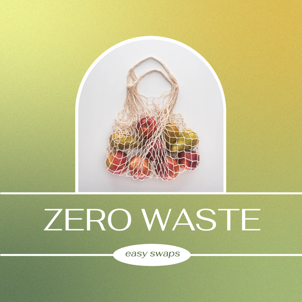 Zero Waste concept with Eco Bag Instagram Design Template