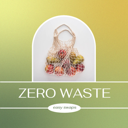 Zero Waste concept with Eco Bag Instagram Tasarım Şablonu