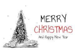 Amazing Christmas and New Year Congrats with Illustration