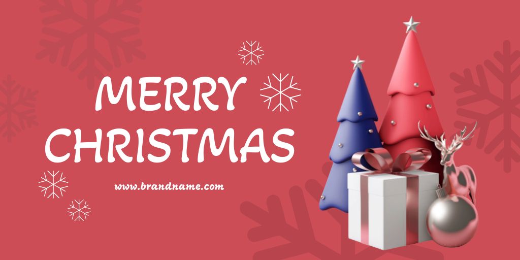 Cute Christmas Card Twitter – шаблон для дизайна